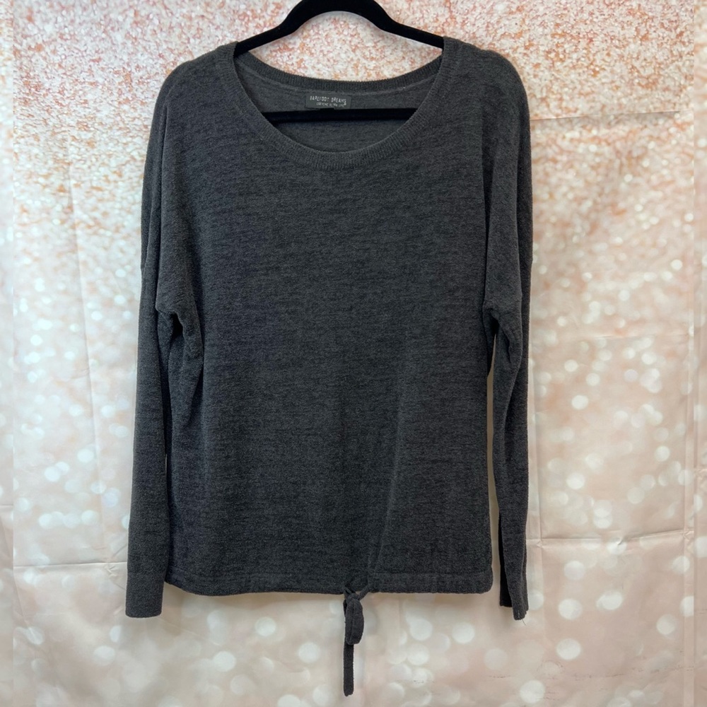 🦄SOLD🦄 NEW Barefoot Dreams Cozychic Luxe Long Sleeve Top, Carbon - Picture 2 of 10